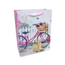 Fakopáncs Ajándéktasak - kicsi (pink bicikli kosárral) ajándéktasak