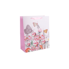 Fakopáncs Ajándéktasak - kicsi (rózsaszín virágok pillangókkal) ajándéktasak