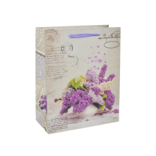 Fakopáncs Ajándéktasak - közepes (bézs alapon, lila-fehér orgona)) party kellék