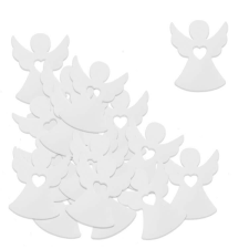 Fakopáncs Dekorációs figura (18db-os, fehér, kicsi angyal) karácsonyi dekoráció