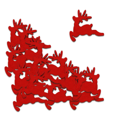 Fakopáncs Dekorációs figura (18db-os, piros, kicsi szarvas) karácsonyi dekoráció