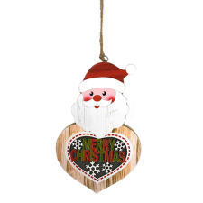 Fakopáncs Dekorációs figura (Mikulás szív, Merry Christmas felirattal, LED világítással) karácsonyi dekoráció