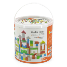 Fakopáncs Építőkocka, kerek dobozos (80 db-os, színes) barkácsolás, építés