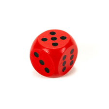 Fakopáncs Fa dobókocka 1,5 cm (piros) társasjáték