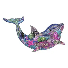 Fakopáncs Fa puzzle, színes A4 méretű (delfin) puzzle, kirakós