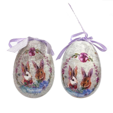 Fakopáncs Húsvéti tojás (4db-os, 2 nyuszi virágkoszorúban) fajáték