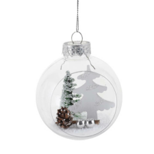 Fakopáncs Karácsonyfadísz (átlátszó gömb, karácsonyfa) karácsonyfadísz
