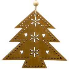 Fakopáncs Karácsonyfadísz fából (barna fenyőfa) karácsonyfadísz
