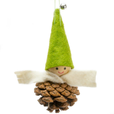 Fakopáncs Karácsonyfadísz (zöld sapkás tobozgyerek) karácsonyfadísz
