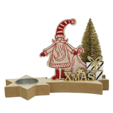 Fakopáncs Karácsonyi dekoráció (hullócsillag mécsessel és Mikulás) karácsonyi dekoráció
