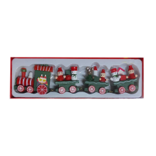 Fakopáncs Karácsonyi dekoráció, kisvonat (zöld, fehér csíkos mozdonnyal) karácsonyi dekoráció