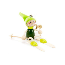 Fakopáncs Rugós figura (síelő manó, zöld) játékfigura