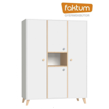 FAKTUM Colette Gardróbszekrény - 143x57x190 cm - Fehér/Barna bútor