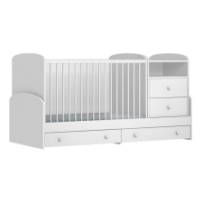 FAKTUM Mia kombi pelenkázós kiságy - Fehér kiságy, babaágy