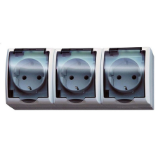  FALA földelt hármas csapfedeles dugalj IP44 villanyszerelés