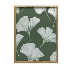 FALAPAKÁT GINKGO LEVÉL BILOBA FA KERETBEN 70x100 grafika, keretezett kép