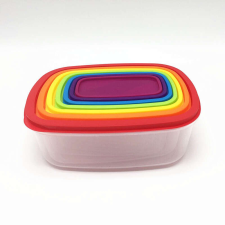 Falcon Rainbow színes, 7+7 részes ételtároló doboz készlet, téglalap, 28*21 cm papírárú, csomagoló és tárolóeszköz