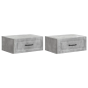  Fali éjjeli szekrény 2 pcs Betonszürke 49 x 34,5 x 20 cm