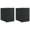  Fali éjjeli szekrény 2 pcs Fekete 33 x 34,5 x 43 cm Szerelt Fa