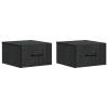  Fali éjjeli szekrény 2 pcs Fekete 34,5 x 33 x 20 cm Szerelt Fa