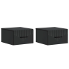  Fali éjjeli szekrény 2 pcs Fekete 34,5 x 33 x 20 cm Szerelt Fa