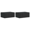  Fali éjjeli szekrény 2 pcs Fekete 49 x 34,5 x 20 cm Szerelt Fa