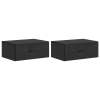  Fali éjjeli szekrény 2 pcs Fekete 49 x 34,5 x 20 cm Szerelt Fa