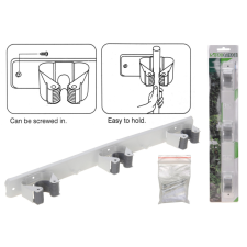 Fali eszköz/nyéltartó 4 befogóval falra szerelhető takarító és háztartási eszköz