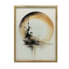 FALI PLAKÁT ALUMÍNIUM KERETBEN GOLDEN ZEN WHEEL 30x40 CM grafika, keretezett kép