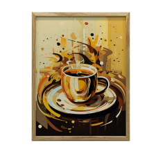FALI PLAKÁT ARANY ALUMÍNIUM KERETBEN KÁVÉZŐIDŐ 50x70 CM grafika, keretezett kép