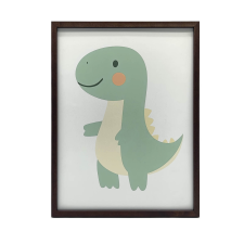 FALI PLAKÁT ARANY ALUMÍNIUM KERETBEN, MOSOLYGÓ DINOSZAURUS 70x100 CM grafika, keretezett kép