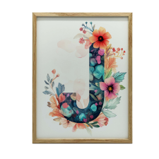 FALI PLAKÁT ARANY VIRÁG KERETBEN J 70x100 CM MATTE grafika, keretezett kép
