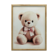 FALI PLAKÁT ARUKOS MEDVE RÓZSASZÍN CSOROSZKÖNYV KERET NÉLKÜL 40x50 CM grafika, keretezett kép