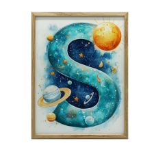FALI PLAKÁT AZ S BETŰK TÉRBEN KERET NÉLKÜL 70x100 CM MATTE grafika, keretezett kép