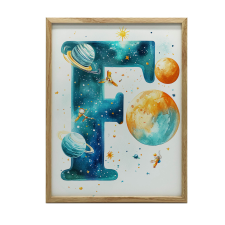 FALI PLAKÁT F BETŰ COSMOS KERET NÉLKÜL 30x40 CM MATT PAPÍR grafika, keretezett kép