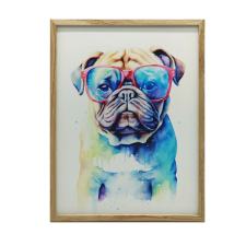 FALI PLAKÁT FA KERETBEN EGY VIDÁM MEDVE KÜLDETÉSE 30x40 CM grafika, keretezett kép