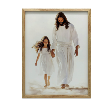 FALI PLAKÁT FA KERETBEN KÖZÖS ÚT JÉZUSVAL 50x70 CM grafika, keretezett kép