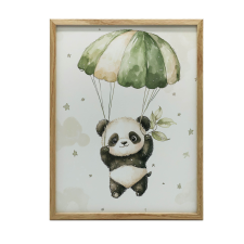  FALI PLAKÁT FA KERETES PANDA EJTŐERNYŐN 50x70 CM grafika, keretezett kép