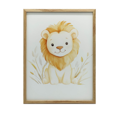 FALI PLAKÁT FAKERETES OROSZLÁN 30X40 CM FEHÉR KERETES MATT PAPÍR grafika, keretezett kép