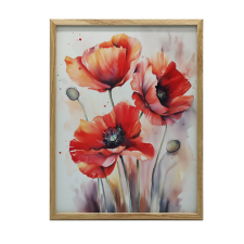  FALI PLAKÁT FEKETE KERETBEN TAVASZI MÁK ÁLOM 70x100 CM grafika, keretezett kép