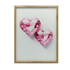 FALI PLAKÁT FÉNYES SZÍVEK ROMANTIKUS TÖRTÉNET 50X70 CM KERETTEL grafika, keretezett kép