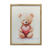 FALI PLAKÁT, GYERMEKEK SZÍVES MEDVE, BARNA KERET 70x100 CM