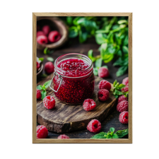 FALI PLAKÁT KERETBEN FEHÉR FA RASPBERRY DELIGHT 30x40 CM grafika, keretezett kép