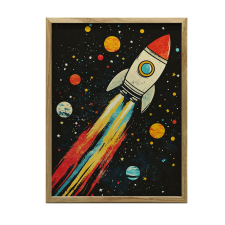 FALI PLAKÁT KERETBEN RAKETA HELYBEN 30x40 CM FEHÉR KERET grafika, keretezett kép
