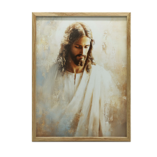 FALI PLAKÁT KERETBEN SZERETET SZÍVE JÉZUS PORTRÉJA 60x90 CM ARANY KERET grafika, keretezett kép