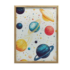 FALI PLAKÁT KOSMIKUS HARMÓNIA SÖTÉTBARNA KERETBEN 50x70 CM grafika, keretezett kép