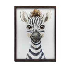  FALI PLAKÁT MERRY ZEBRA ALUMÍNIUM KERETBEN 50x70 CM grafika, keretezett kép