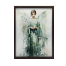 FALI PLAKÁT MISTIKUS SZÉPSÉG GREEN GLOW-BAN 30x40 CM grafika, keretezett kép