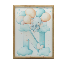 FALI PLAKÁT N BETŰ A FELHŐBEN KERET NÉLKÜL 30x40 CM MATT PAPÍR grafika, keretezett kép