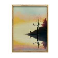 FALI PLAKÁT PASZTELL TÁJ KERET NÉLKÜL 50x70 CM MATTE grafika, keretezett kép